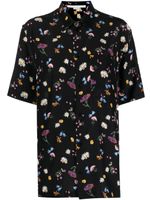 Stella McCartney chemise en soie à fleurs - Noir