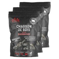 Elite Barbecue/BBQ houtskool - 3x zak van 15 Liter - Kolen - Restaurant kwaliteit