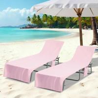 Ligbedhanddoeken 2 pcs Roze 210 x 75 cm Polyester en Polyamide