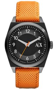 Horlogeband Armani Exchange AX2305 Leder/Textiel Oranje 22mm