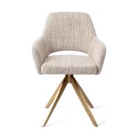 Jesper Home Yanai eetkamerstoel Caramel Grid turn gold