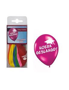 Ballonnen Hoera Geslaagd - 12 Stuks