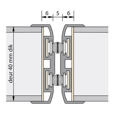 Alprokon Ferno-Tec uitvoering 311 - aanslag/wissel/pendelprofiel - brandwerend 2400mm