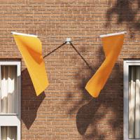 VidaXL Vlaggen mast houder zilver 11,5 x 7,5 x 0,2 cm staal