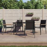 5-delige Tuinset textileen en staal zwart