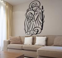 Sticker kerstmis pasgeboren jezus
