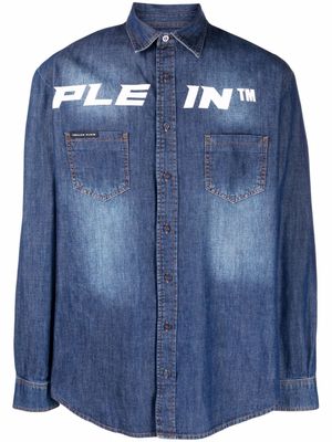 Philipp Plein chemise en jean à logo - Bleu
