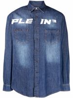 Philipp Plein chemise en jean à logo - Bleu