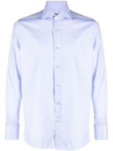 Canali chemise en coton à col italien - Bleu