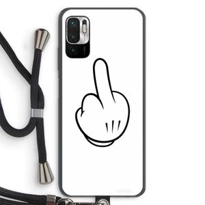 Middle finger white: Xiaomi Redmi Note 10 5G Transparant Hoesje met koord