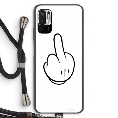 Middle finger white: Xiaomi Redmi Note 10 5G Transparant Hoesje met koord