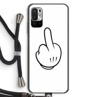 Middle finger white: Xiaomi Redmi Note 10 5G Transparant Hoesje met koord