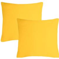 Stof Textile sierkussen Nelson - 2x - geel - 60 x 60 cm - bank kussens - polyester