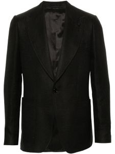 Lardini blazer en lin à simple boutonnage - Noir