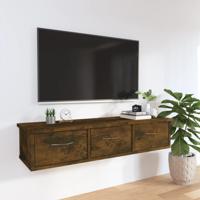 Wandkast 88x26x18,5 cm bewerkt hout gerookt eikenkleurig - thumbnail