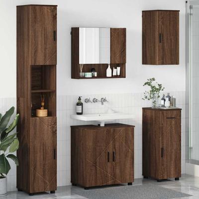 Badkamermeubelset 5 pcs bruin eikenkleur 61 x 35 x 64 cm