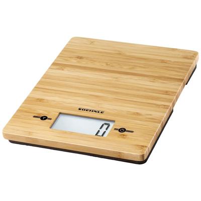 Soehnle KWD Bamboo Keukenweegschaal Digitaal Weegbereik (max.)=5 kg Bruin 200 x 160 x 20