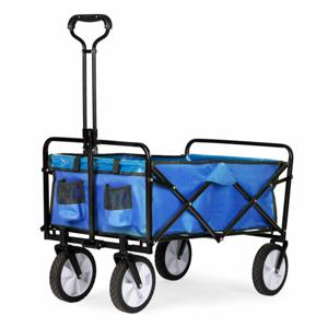 Multistore Bolderkar opvouwbaar 100L en 80kg draagkracht - strandkar - bolderwagen - blauw