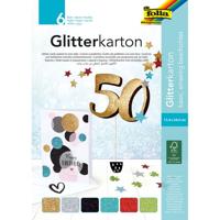 Glitterkarton folia 174x245mm 6vel basis assorti