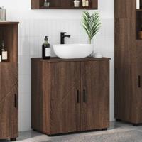 Badkamer Kast bruin eikenkleur 61 x 35 x 64 cm Bewerkt hout