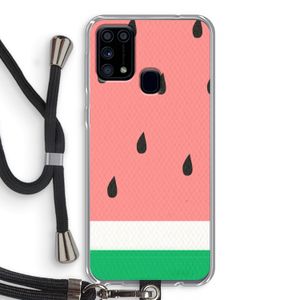 Watermeloen: Samsung Galaxy M31 Transparant Hoesje met koord