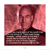 Kunstdruk Star Trek JeanLuc Picard iQuote 40x40cm - thumbnail
