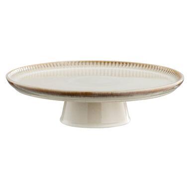 Taartplateau Camille - beige stoneware - Ø31 cm - Leen Bakker