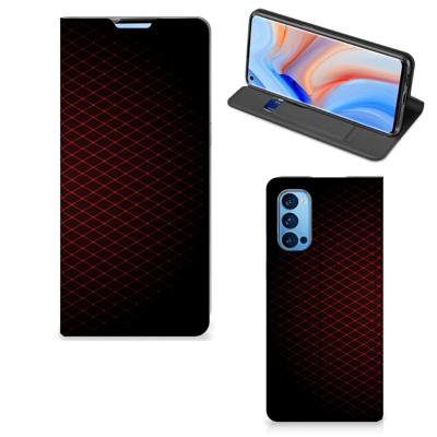 OPPO Reno4 Pro 5G | Hoesje met Magneet | Geruit Rood