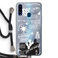Good vibes: Samsung Galaxy A20s Transparant Hoesje met koord