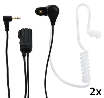 Alecto FRH-10 DUO - Airtube headset walkie talkie, 2 pack, zwart