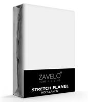 Zavelo Stretch Flanel Hoeslaken Lichtgrijs-Lits-jumeaux (180x220 cm)