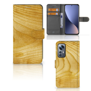 Xiaomi 12 | 12X Book Style Case Licht Hout