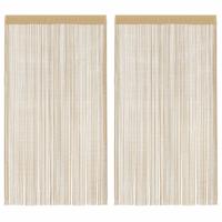 VidaXL Draadgordijnen 100x250 cm beige 2 st