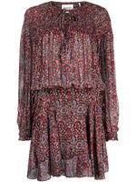 MARANT ÉTOILE robe courte Noanne à fleurs imprimées - Marron