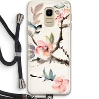 Japanse bloemen: Samsung Galaxy J6 (2018) Transparant Hoesje met koord