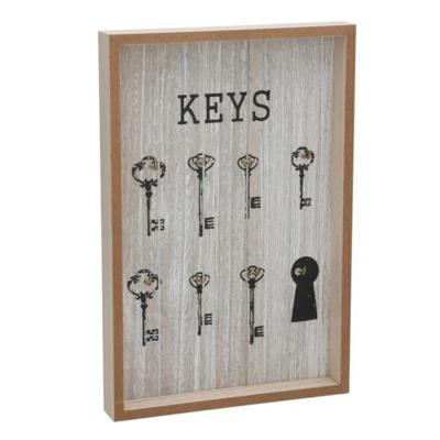 Gerimport Sleutelkast - hout - met print - home decoratie - L30 x B20 cm