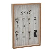 Gerimport Sleutelkast - hout - met print - home decoratie - L30 x B20 cm