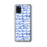 Blauwe golven: Samsung Galaxy A31 Transparant Hoesje