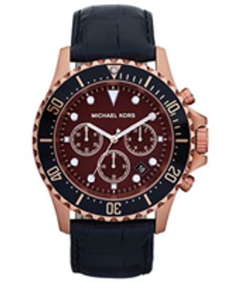 Horlogeband Michael Kors MK8258 Leder Zwart 24mm