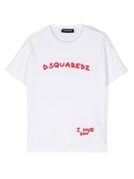 DSQUARED2 KIDS t-shirt en coton à logo brodé - Blanc