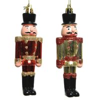 4x Kerstboomhangers notenkrakers poppetjes/soldaten goud 9 cm - thumbnail