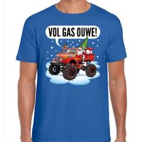 Fout kerst shirt Monstertruck Santa blauw voor heren