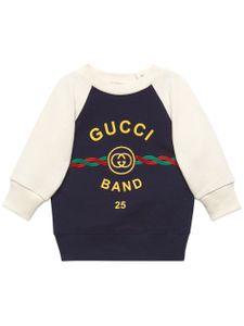 Gucci Kids sweat en coton à logo brodé - Bleu