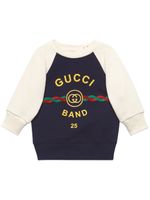 Gucci Kids sweat en coton à logo brodé - Bleu - thumbnail