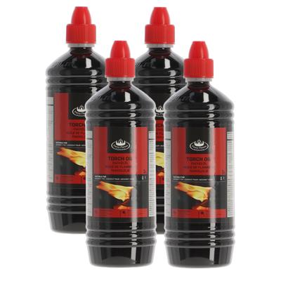 Fancy Flames Fakkelolie - 4x - 1 liter - lange brandduur - voor buitengebruik