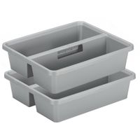 Sunware organiser - 2 stuks - kunststof - 44 x 35 cm - grijs - 2 vakken Sunware organiser - 2 stuks - kunststof - 44 x 35 cm - grijs - 2 vakken