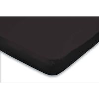Elegance Topper Hoeslaken Jersey Katoen Stretch - zwart 180x200cm - thumbnail
