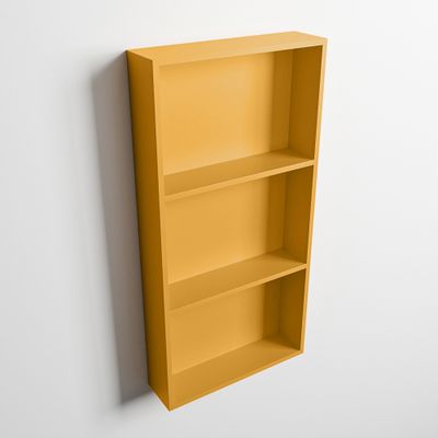 MONDIAZ EASY Nis 59,5x29,5cm in solid surface kleur Ocher | Ocher. 3 vakken geschikt voor in- of opbouw
