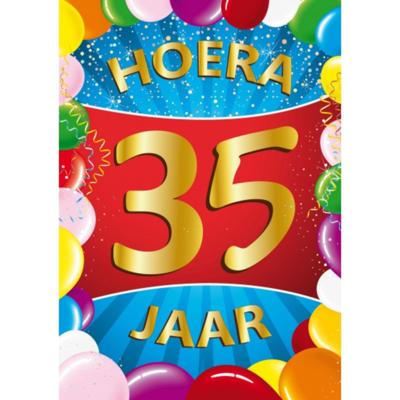 Verjaardag deurposter - 35 jaar - multi - 59 x 84 cm - leeftijd feestartikelen