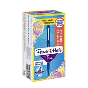 Fineliner Paper Mate Flair 0.7mm valuepack ÃƒÆ’Ã‚Â¡ 36 stuks blauw